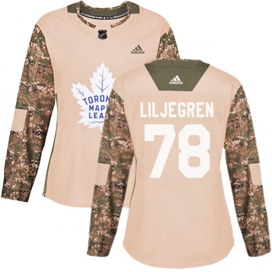 Adidas Timothy Liljegren Toronto Maple Leafs Women's Authentic Veterans Day Practice Jersey - Camo