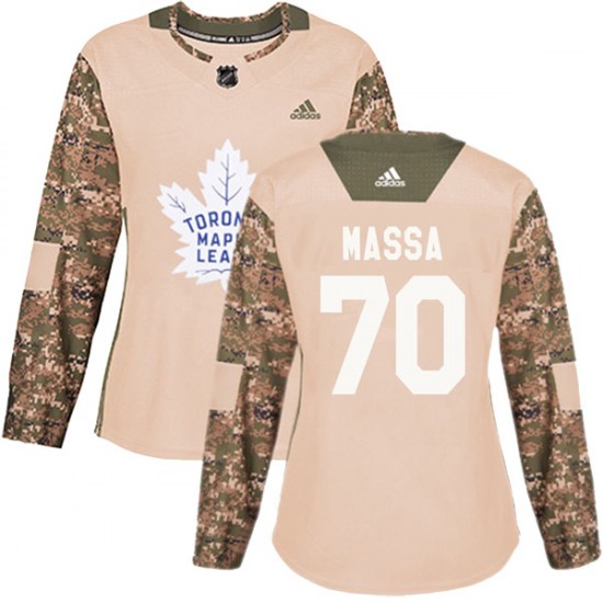 Adidas Ryan Massa Toronto Maple Leafs Women's Authentic Veterans Day Practice Jersey - Camo