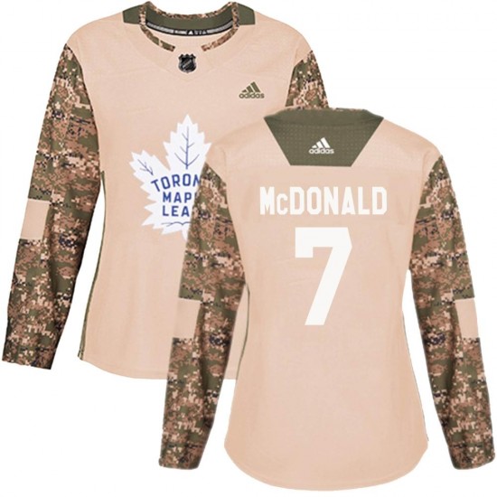 Adidas Lanny McDonald Toronto Maple Leafs Women's Authentic Veterans Day Practice Jersey - Camo