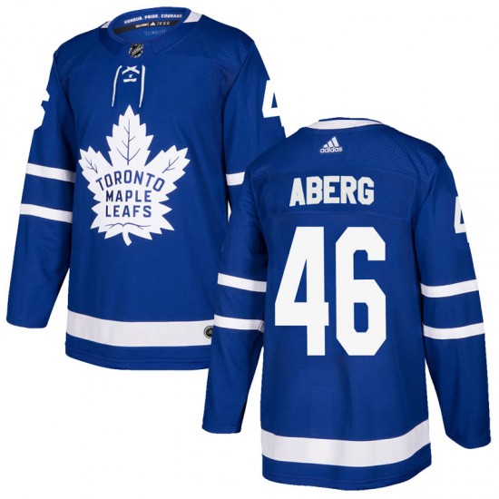 Adidas Pontus Aberg Toronto Maple Leafs Youth Authentic Home Jersey - Blue