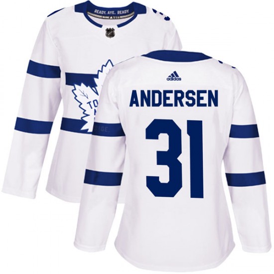 Adidas Frederik Andersen Toronto Maple Leafs Women's Authentic 2018 Stadium Series Jersey - White