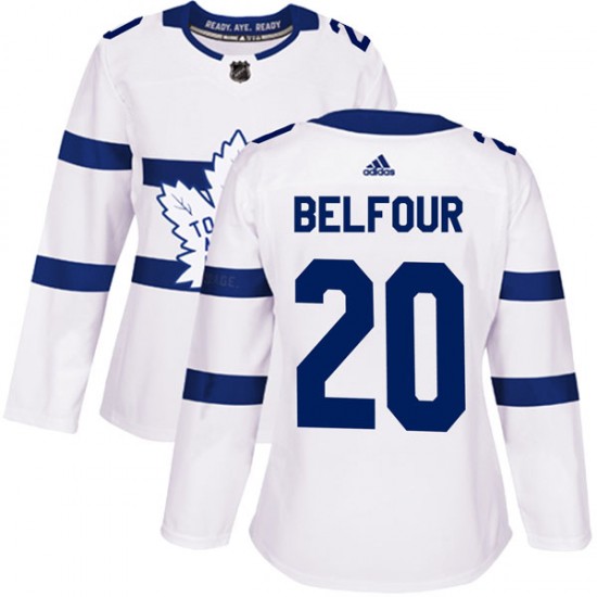 Adidas Ed Belfour Toronto Maple Leafs Women's Authentic 2018 Stadium Series Jersey - White