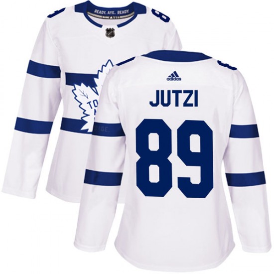 Adidas Jon Jutzi Toronto Maple Leafs Women's Authentic 2018 Stadium Series Jersey - White