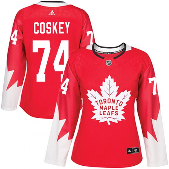 Adidas Cole Coskey Toronto Maple Leafs Women's Authentic Alternate Jersey - Red