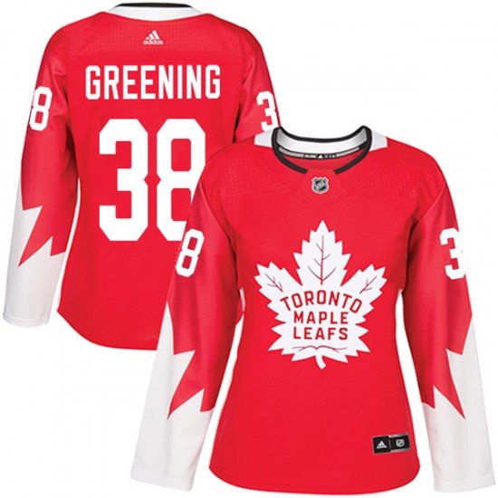 Adidas Colin Greening Toronto Maple Leafs Women's Authentic Red Alternate Jersey - Green