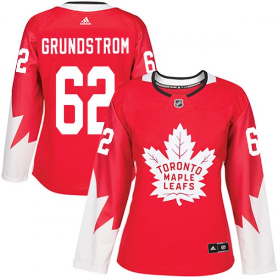 Adidas Carl Grundstrom Toronto Maple Leafs Women's Authentic Alternate Jersey - Red