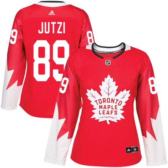 Adidas Jon Jutzi Toronto Maple Leafs Women's Authentic Alternate Jersey - Red