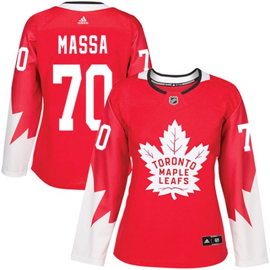 Adidas Ryan Massa Toronto Maple Leafs Women's Authentic Alternate Jersey - Red