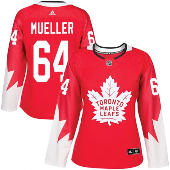 Adidas Chris Mueller Toronto Maple Leafs Women's Authentic Alternate Jersey - Red