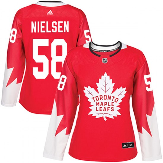 Adidas Andrew Nielsen Toronto Maple Leafs Women's Authentic Alternate Jersey - Red