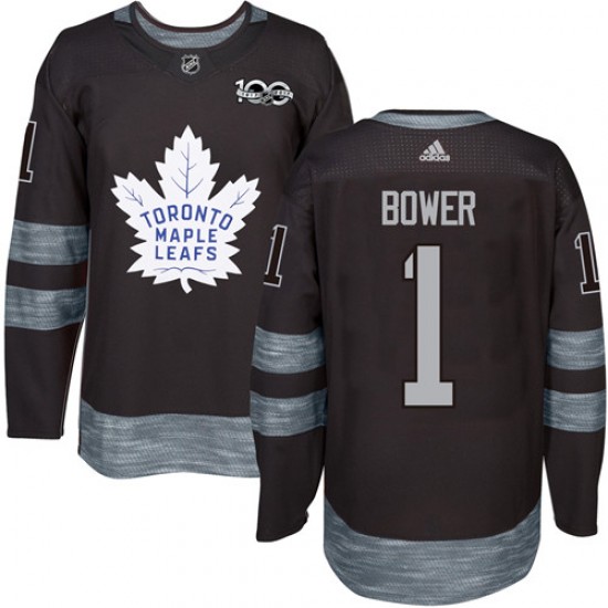 Adidas Johnny Bower Toronto Maple Leafs Men's Authentic 1917- 100th Anniversary Jersey - Black
