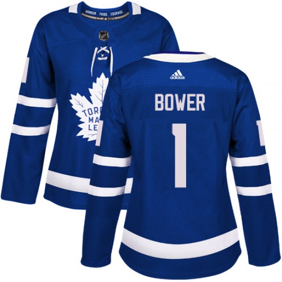 Adidas Johnny Bower Toronto Maple Leafs Women's Authentic Home Jersey - Royal Blue