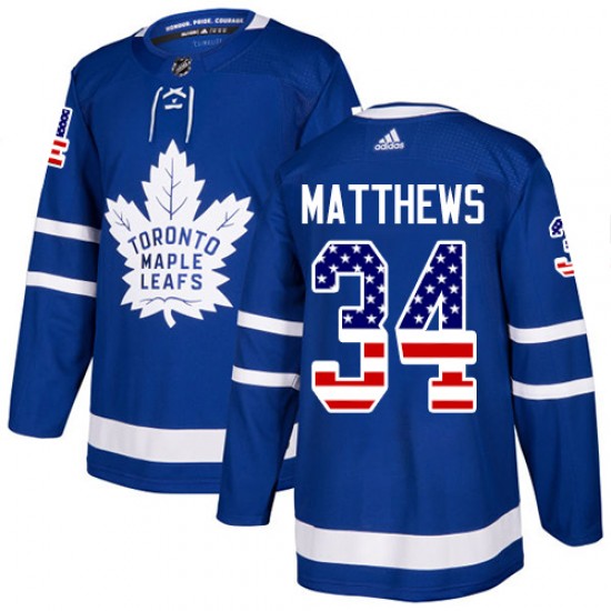 Adidas Auston Matthews Toronto Maple Leafs Men's Authentic USA Flag Fashion Jersey - Royal Blue
