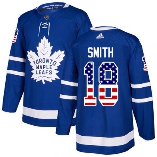 Adidas Ben Smith Toronto Maple Leafs Youth Authentic USA Flag Fashion Jersey - Royal Blue
