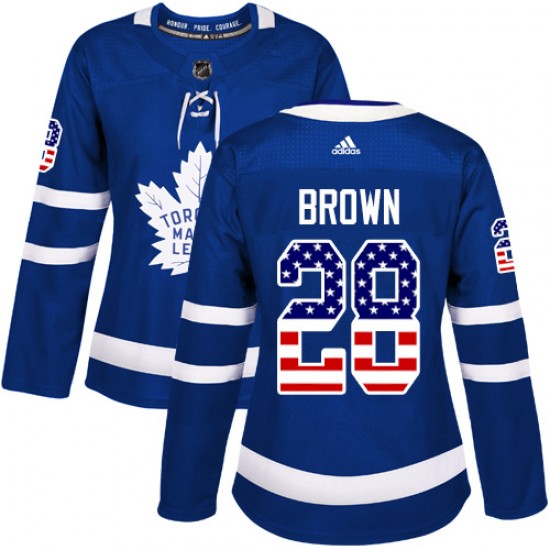 Adidas Connor Brown Toronto Maple Leafs Women's Authentic USA Flag Fashion Jersey - Royal Blue