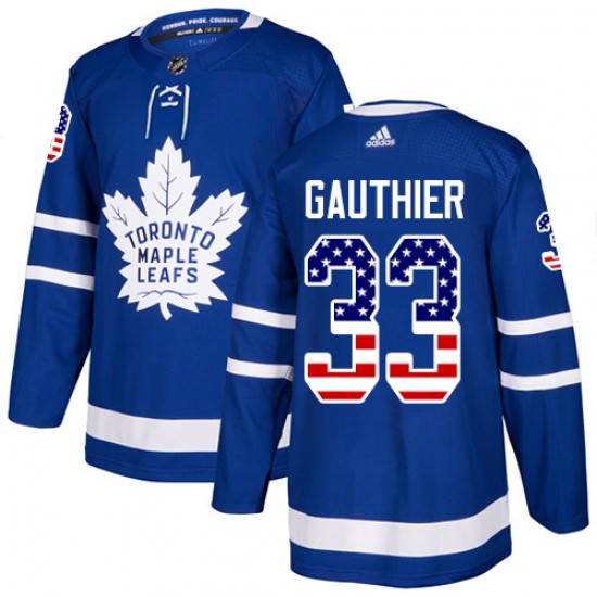 Adidas Frederik Gauthier Toronto Maple Leafs Men's Authentic USA Flag Fashion Jersey - Royal Blue