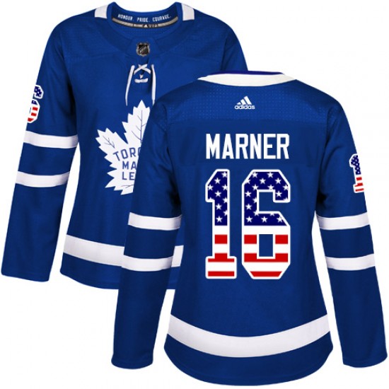 Adidas Mitchell Marner Toronto Maple Leafs Women's Authentic USA Flag Fashion Jersey - Royal Blue