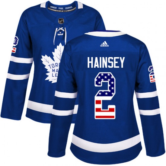 Adidas Ron Hainsey Toronto Maple Leafs Women's Authentic USA Flag Fashion Jersey - Royal Blue