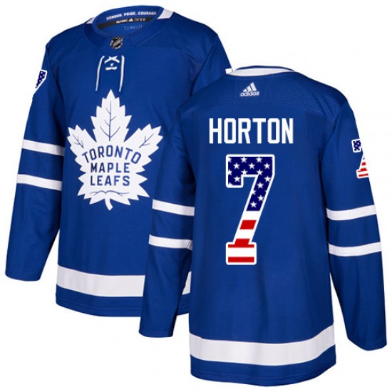 Adidas Tim Horton Toronto Maple Leafs Men's Authentic USA Flag Fashion Jersey - Royal Blue