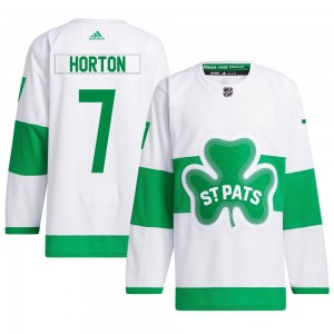Adidas Tim Horton Toronto Maple Leafs Men's Authentic St. Patricks Alternate Primegreen Jersey - White