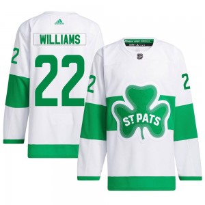 Adidas Tiger Williams Toronto Maple Leafs Men's Authentic St. Patricks Alternate Primegreen Jersey - White
