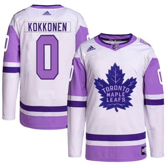 Adidas Mikko Kokkonen Toronto Maple Leafs Men's Authentic Hockey Fights Cancer Primegreen Jersey - White/Purple