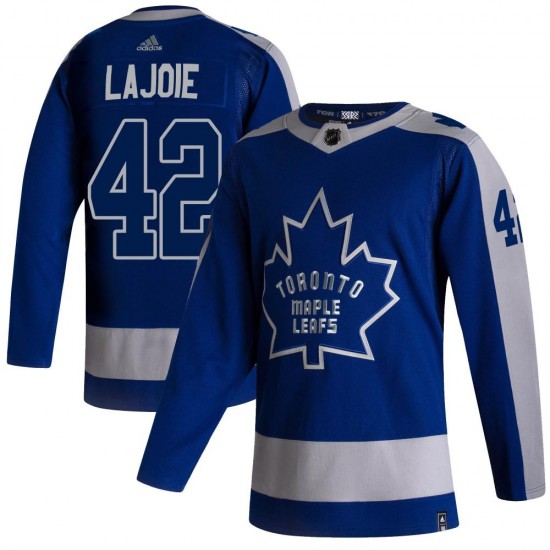 Adidas Maxime Lajoie Toronto Maple Leafs Men's Authentic 2020/21 Reverse Retro Jersey - Blue