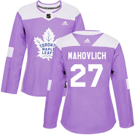 Adidas Frank Mahovlich Toronto Maple Leafs Women's Authentic Fights Cancer Practice Jersey - Purple